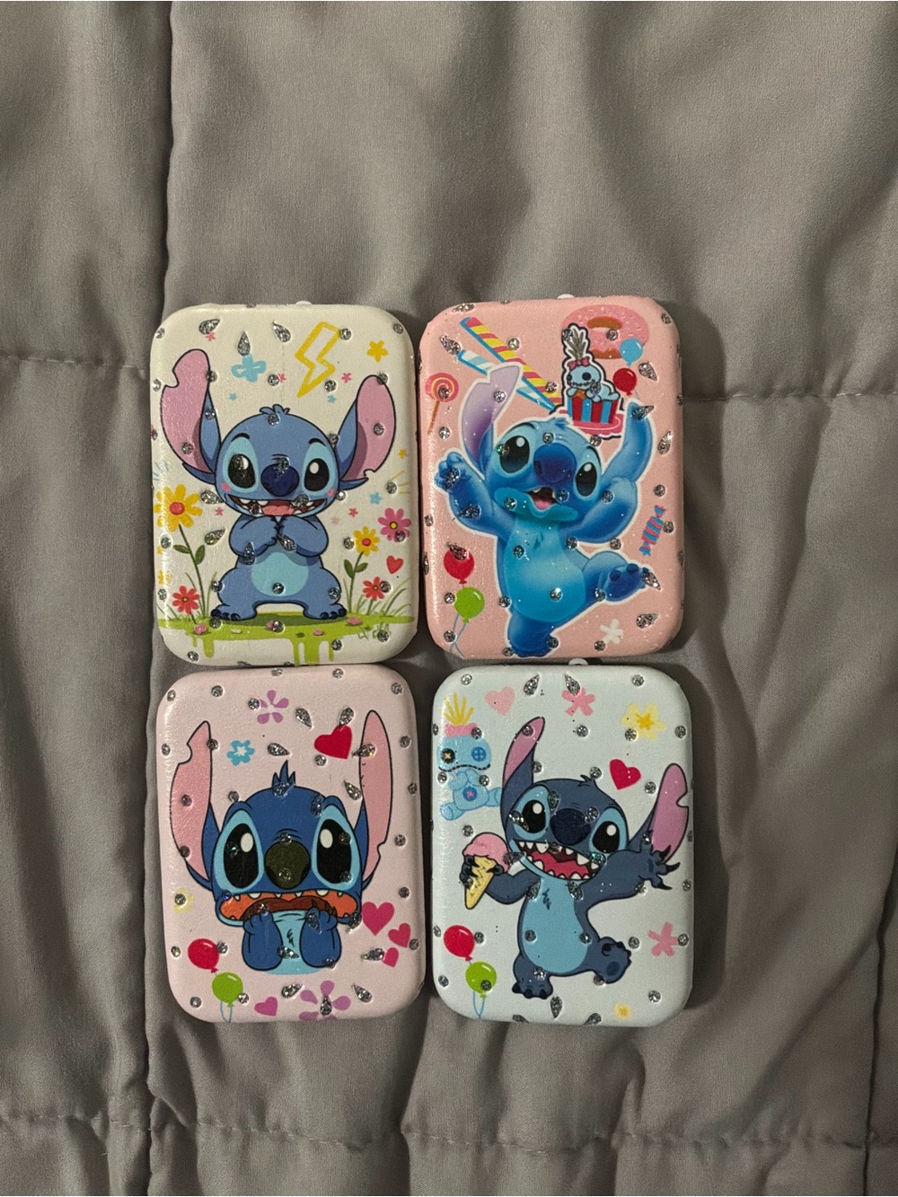 Stitch Closeable Hard Case Compact Mirrors Set of 4